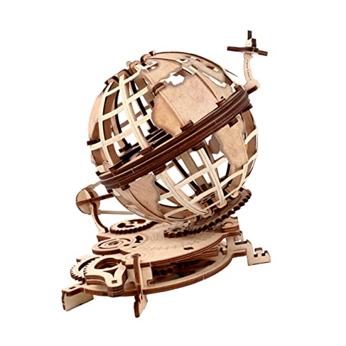 VICASKY 1 Satz Blöcke D-Puzzle geobord Toy Globe erdanker D Puzzle Holzhandwerk Weltkugel zur Selbstmontage Desktop-Weltkugel weltkugel selber Machen hölzern Beige von VICASKY