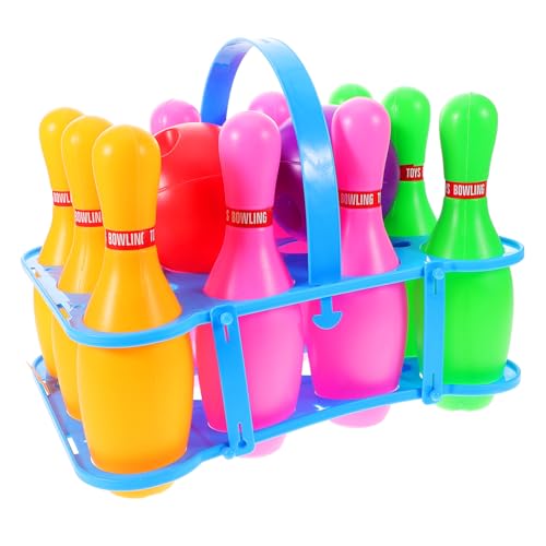 VICASKY 1 Satz Bowlingkugel Karneval Ringwurf Bowling-partyspiel Kleinkindspiele Outdoor-Spiele Für Desktop-bowlingspiel Wirf Es Weg Flaschenring Werfen Wurfring Plastik von VICASKY