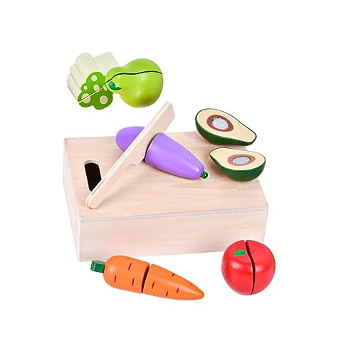 VICASKY 1 Satz Cecilia Küche So Tun, Ob Sie Spielzeug Spielen Spielzeug Zum Kochen Von Speisen Kind Stellt Essen Vor Spielset Für Kinder Obst Schneiden Spielzeug Colorful Hölzern von VICASKY