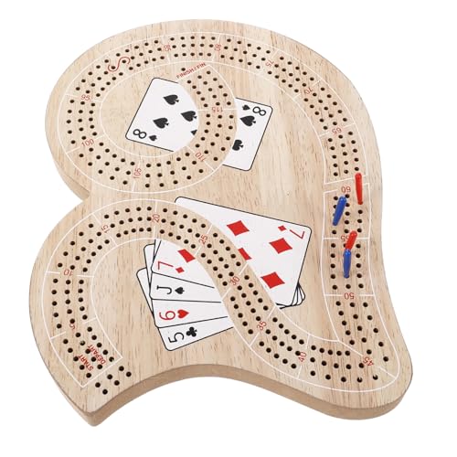 VICASKY 1 Satz Cribbage Solitaire Peg-brettspiel Cribbage-Brett Mit Spielkarte Tischspiele Cribbage-brettspiel Reisekritik Krippenbrett Aus Holz Traditionelles Cribbage-Board Hölzern von VICASKY