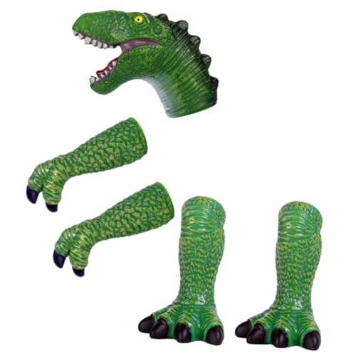 VICASKY 1 Satz Dinosaurier-handpuppenspielzeug Spielzeuge Handpuppen Für Kinder Tierische Fingerpuppen Für Kinder Tiere Handfingerpuppe Dinosaurier-fingerpuppen Fingerspielzeug Green Vinyl von VICASKY