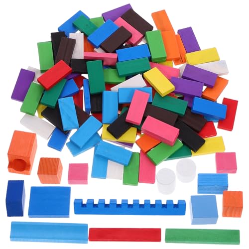 VICASKY 1 Satz Domino-Spielzeug Spielsachen Bauklötze Kinderspielzeug Kinder Spielzeug Bausteine Spielzeuge Domino-brettspiel Domino-Clip Für Kinder Kinderversorgung Domino-Block Holz von VICASKY