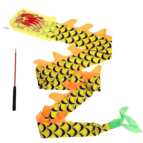 VICASKY 1 Satz Drachenband 3D Gedruckter Drache Kinder Tanzen Streamer Drache Zittert Festival Lustiges Spielzeug 3D-Drache Tanzband Dekorativer Tanzstreamer Tanzzubehör Schleife Polyester von VICASKY