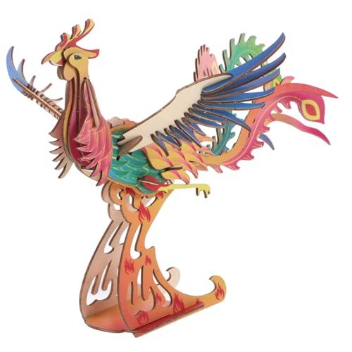 VICASKY 1 Satz Dreidimensionales Phoenix-Puzzle Phönix- Modellbausätze Vogelmodell Tierisches Rätsel DIY-Tiere Aus Holz Hölzern von VICASKY