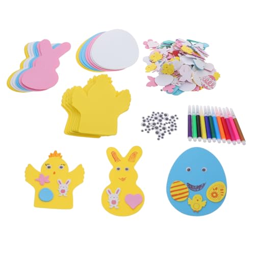 VICASKY 1 Satz Ei Dekoration bastelset für Ostern for Kinder-DIY-Set Kinder Party Zubehör Korbdekor Osterhasen-Aufkleber Ostervorräte DIY Osterdeko-Set Stoff von VICASKY