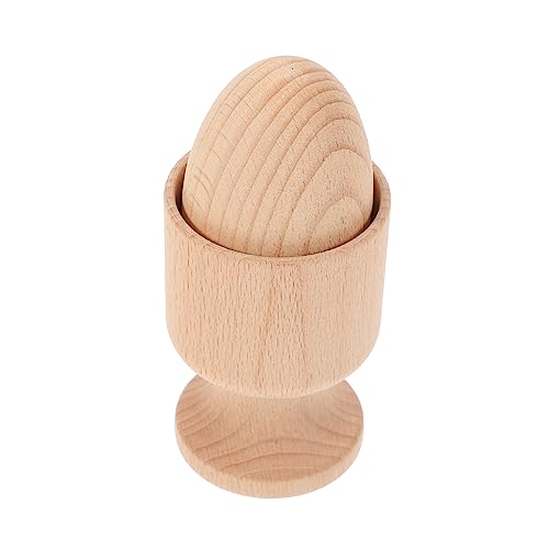 VICASKY 1 Satz Eierbecher Und Bälle Eierbecher Für Eier Shape-Matching-Spiel Sportspielzeug Für Babys Unfertige Eierbecher Puzzle-Spielzeug Montessori-babyspielzeug Vorschulspielzeug Holz von VICASKY