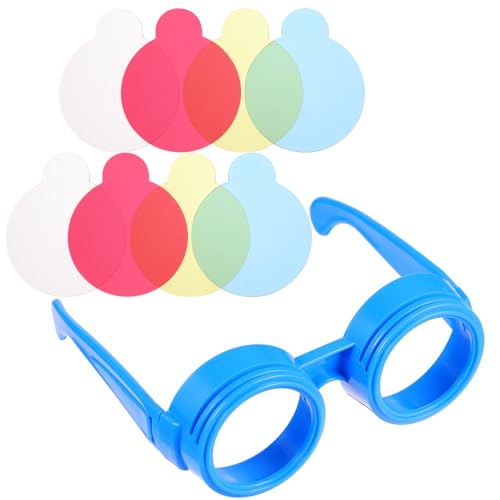 VICASKY 1 Satz Farbton Brille Für Mit DREI Primärfarbenbrillen Kleinkindspielzeug Grundfarbenbrille Experimente Gläser Blaulichtbrille Brille Jungs Plastik Blue von VICASKY