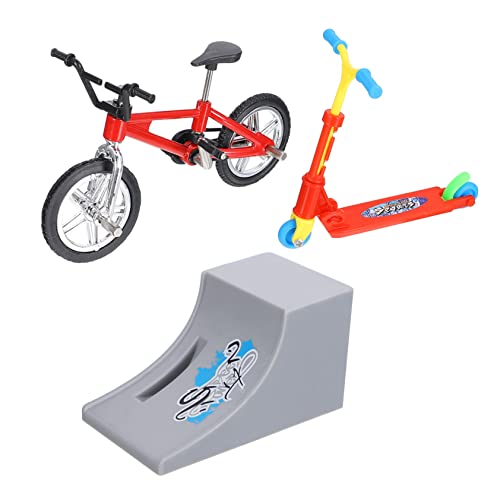 VICASKY 1 Satz Fingerrad Streichkit Fingersportspielzeug Fahrradspielzeug Heimtrainer Finger Bike Spielzeug Mini-Finger-Scooter Mini-Fingerbike-Modell tragbares Fingerspielzeug Plastik rot von VICASKY