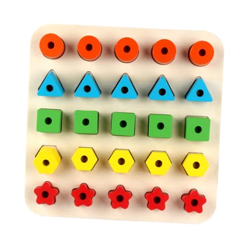 VICASKY 1 Satz Form Passendes Unregelmäßige Lesezeichen Kinderspielzeug Geometrische Puzzle-spielzeuge Bausteinspielzeug Desktop- Montessori Minikabel Hölzern von VICASKY