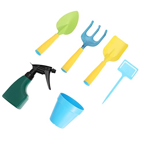 VICASKY 1 Satz Gartengeräte Mini-pflanzengießkanne Gartenwerkzeug Für Kinder Outdoor-Spielzeug Für Kinder Anzug Für Kleinkinder Mini-töpfe Gartenrechen Für Kinder Rostfreier Stahl Colorful von VICASKY