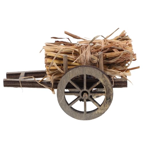 VICASKY 1 Satz Gartenmikrolandschaft 1/12 Miniatur-schubkarre Zubehör Für Puppenstuben Mikrolandschaft Requisite Märchengartenwagen Simulationswagenmodelle Spielzeugschubkarre Holz von VICASKY