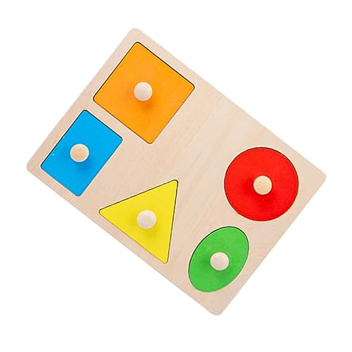 VICASKY 1 Satz Geometrie-Puzzle Baustein Praktisches Puzzle Regenbogen-bausteine Kreatives Rätsel Kinderpuzzle Intelligenzentwicklungsrätsel Geometrisches Rätsel Holz von VICASKY