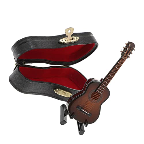 VICASKY 1 Satz Gitarrenmodell Miniatur Auto klein Musical Gitarrenspielzeug Klassische Gitarre Classical Guitar Gitarrenfigur Mini-Gitarren- winzige Gitarre Holz Coffee von VICASKY