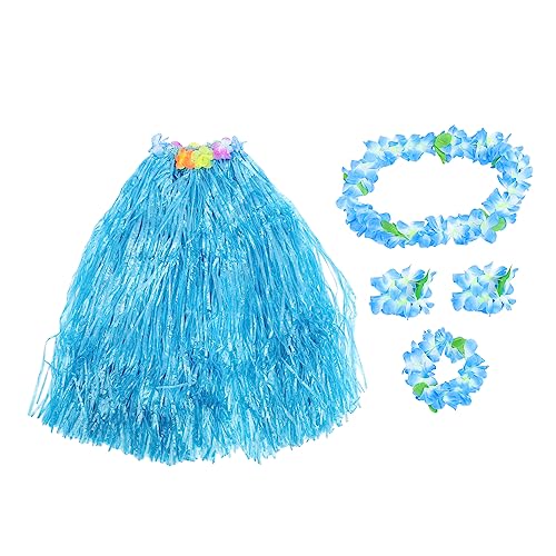 VICASKY 1 Satz Grasröcke Strand Hula Schwimmbad thematisiert Hawaii Outfit Hawaii Kleidung Partykleidung sommeroutfit sommerkleif Hawaii-Party-Requisiten Hawaii-Kostüme Abs Blue von VICASKY