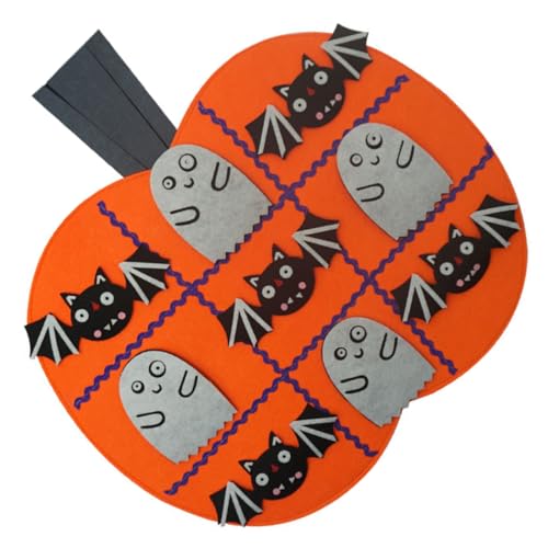 VICASKY 1 Satz Halloween Spielzeug Halloween Toys Kinder laubsäge Kinder geduldspiele Spielmatten aus Filz Kürbis-Schachbrett kürbiskerne Halloween-Spielmatten Familienbrettspiele gefühlt von VICASKY