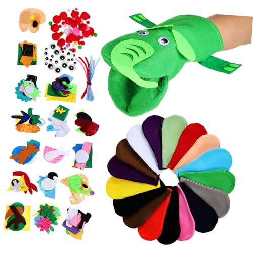 VICASKY 1 Satz Handpuppen-Set aus Filz Puppenbauset Cartoon-Tier-Handpuppe kreatives Puppenspielzeug Filzpuppen Handpuppe Tierpuppe Nähsets für Sockenpuppenset Filzstoff von VICASKY