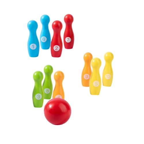 VICASKY 1 Satz Hölzernes Zahlen-Bowling Bowling Set weinachtsgeschenke Boy Toys spielsachen игрушки для девочек Bildungsbedarf Bowling-Spielset für von VICASKY