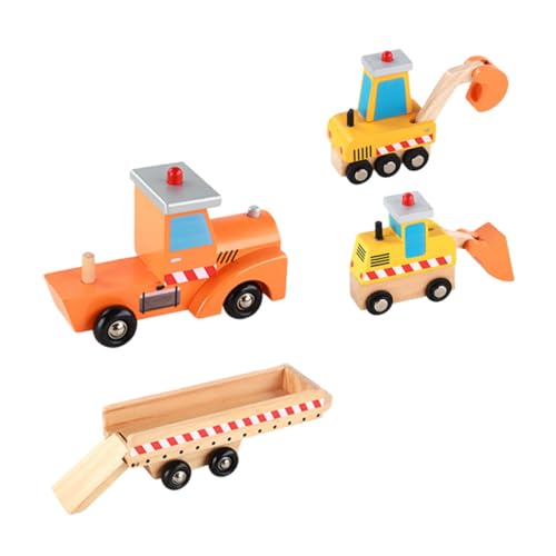 VICASKY 1 Satz Ingenieursfahrzeug Aus Holz Für Kinder Kleines LKW-Spielzeug Kleines Baggerspielzeug Auto Spielzeug Party-Truck-Modell Holz-LKW-Spielzeug Lustiges LKW-Modell Hölzern von VICASKY