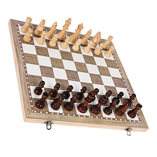 VICASKY 1 Satz Internationales Kinderschach Spiele Kette Magnettafel Schachbrett Schachbrett für schachcomputer Chessboard Faltbares Schachbrett Schachspielzeug aus Holz Dame von VICASKY