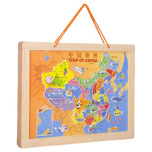 VICASKY 1 Satz Kartenrätsel kinderpuzzle holzspielzeug China-Karte Puzzlespielzeug Lernspielzeug Puzzlematte Rätsel für Weltkarte für Holzpuzzle für Holzrätsel hölzern von VICASKY