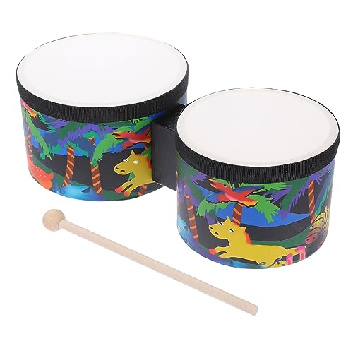 VICASKY 1 Satz Kinder Trommeln Schlaginstrument Musikinstrumente Für Kinder Percussion-zubehör Bongotrommeln Rhythmus-Sticks Bongos Trommeln Für Kleinkinder Trommelspielzeug Holz von VICASKY