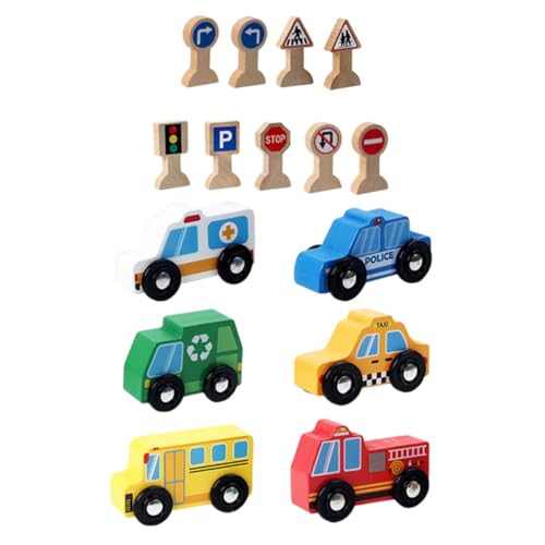 VICASKY 1 Satz Kinderfahrzeug Aus Holz Autostatue Für Kleinkinder Autospielzeug Aus Holz Holzfahrzeuge Spielzeug Kognitives Autospielzeug Für Kinder Automodell Aus Holz Für Kinder Hölzern von VICASKY