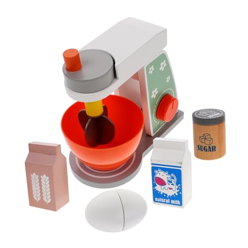 VICASKY Mini-Mixer-Spielzeug für Jungen und Mädchen Spielset Küchenspielzeug Eierschläger Aus Holz für Kleinkinder Rollenspiele von VICASKY