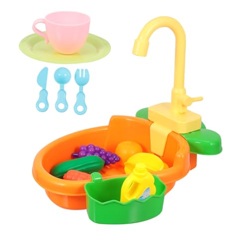 VICASKY 1 Satz Kinderwaschbecken Lernspielzeug für Babyparty-Spiele Blase Kinderspiele kinderküche Kitchen pädagogisches Küchenspielzeug für Plastik Orange von VICASKY