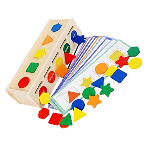 VICASKY 1 Satz Klassifikations-Lernbox Kleinkindspielzeug formpassendes Spielzeug lustiges Kinderspielzeug Kinder Formen Spielzeug tragbare passende Spielzeuge Holzspielzeug Puzzle hölzern von VICASKY