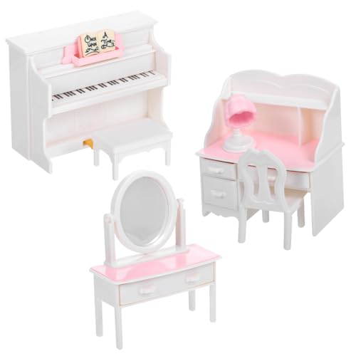 VICASKY 1 Satz Klavier Tisch Modell Puppenhaus Toilette Figur Miniatur-Puppenhaus Halloween für kinderspielzeug Puppenzubehör tragen Miniaturmodell aus Holz Plastik von VICASKY