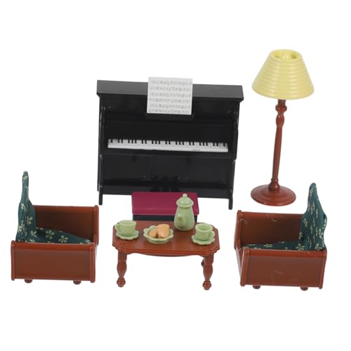 VICASKY 1 Satz Klaviersofa- OMG Puppen Puppenhausmöbel Spielzeugfiguren Spielzeughaus Puppenhaus Dekoration Klavier Set wohnzimmermöbel Miniaturmodell Zubehör für Puppenhäuser Abs von VICASKY