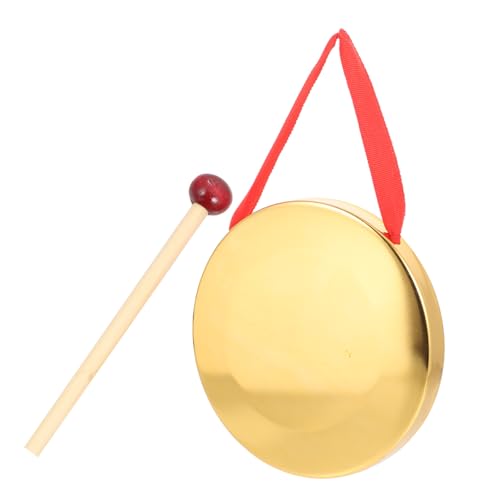 VICASKY 1 Satz Kleine Gongs Und Trommeln Glockenspiel Lüfter Gießen Bonsai Baum Kuhglocke Handgebläse Handfächer Falten Rasseln Zubehör Glücklich -handheld Golden Kupfer von VICASKY