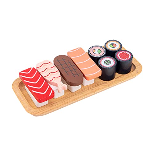 VICASKY 1 Satz Kognitives Für Lebensmittel Sushi-Roller Sushi-Hersteller Sushi-zubereitungsset Sushi- Modell-Sushi Sushi-Matte Lebensmittelspielzeug Hölzern von VICASKY