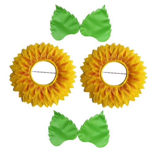 VICASKY 1 Satz Kopfschmuck aus Sonnenblumen Kinderkrone Blumenkleidung Figur Sonnenblumen Hut Blüten Kopfband Blumenkopfbedeckungen für Hut mit Sonnenblumenkopfbedeckung Seidentuch von VICASKY