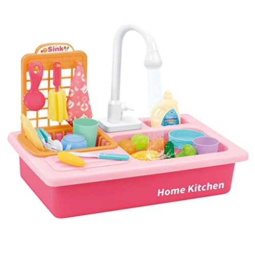 VICASKY 1 Satz Küchenhausarbeitsspielzeug für elektrische Geschirrspülmaschinen Kitchen Set for küchenspielzeug für Geschirrspüler Rosa von VICASKY