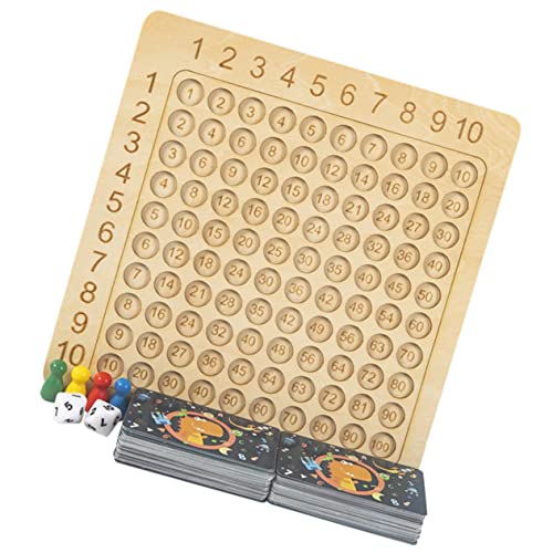 VICASKY 1 Satz Lehrmittel zum Einmaleins Spielzeug lustiges multiplikationsbrett Brettspiele Mathe-Lerntafel multiplikationstabelle Multiplikation manipulativ für Kinder Lehrhilfe hölzern von VICASKY