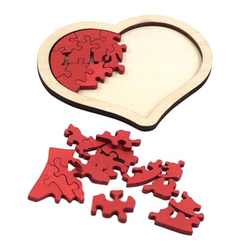 VICASKY 1 Satz Liebesrätsel Herz-Puzzle-Spielzeug Liebesherz-Puzzle Holzpuzzle Für Kinder Lernpuzzlespielzeug Lernspielzeug Aus Holz Holzpuzzle Für Kleinkinder Herzpuzzle Aus Holz Hölzern von VICASKY