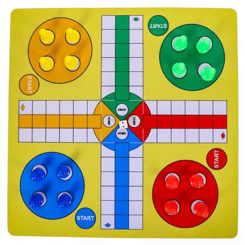 VICASKY 1 Satz Ludo-schachspiel Mini Schach Kettendreieck-schachspiel Magnettafel Fliegen Brettspiele Schach-Timer Schachbrett Dame Brettspiel Tabletop-Spiele Reiseschach Yellow Stoff von VICASKY