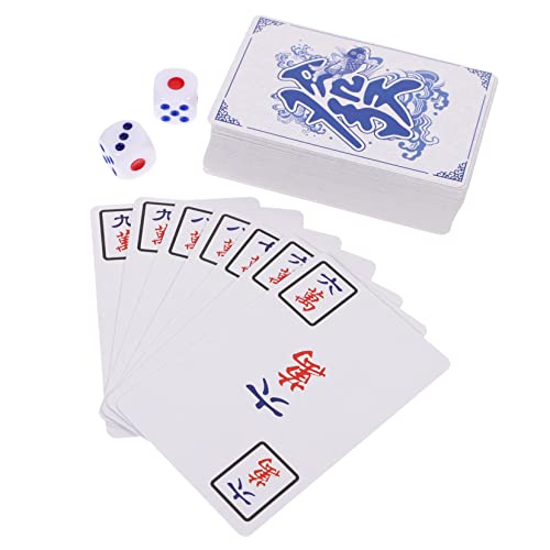 VICASKY 1 Satz Mahjong-Poker Mahjong- Karte Mahjong-Kit Requisiten für Reisespiele Reisespielzeug Miniaturbausätze Mahjong für die Party Requisiten für Reisetischspiele Papier von VICASKY