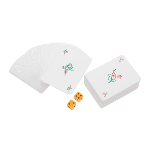 VICASKY 1 Satz Mahjong-Poker Spiele Kartenhalter Mahjong-Tisch Pokertisch Domino-Zug Spielkarten Kleine Mahjong-Steine Pokerkarten Automatische Karte Kartenhüllen Kartenspiel Papier Weiß von VICASKY