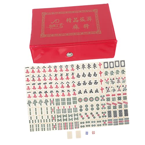 VICASKY 1 Satz Mahjong Reisespielzeug Mahjong-Fliesen tragbares Mahjong-Kit Requisiten für Reisespiele tragbares Schachbrett Kollege famaliguy zartes Mini-Mahjong Party-Mahjong-Kit Acryl von VICASKY