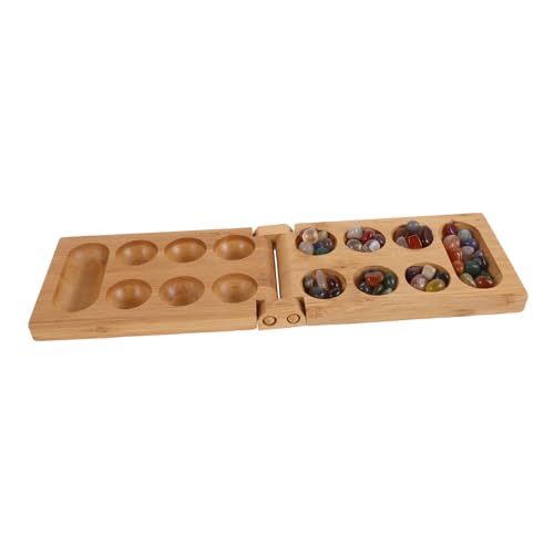 VICASKY 1 Satz Mankala Schachbrett Mancala-brettspiel Für Erwachsene Brettspieltisch Mancala-Spiel Für Mancala-Steine Mancala-perlen Camping-Spiele Murmelspiel Abalone-Spiel Bambus von VICASKY