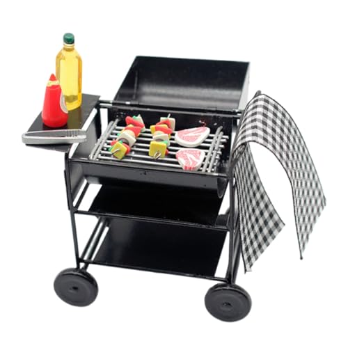 VICASKY 1 Satz Mini-Grill Grillmodell Für Kleines Küchengeräte Spielen Kleiner Hausgrill Simulierter Grill Kleiner Grillrost Mini-hausgrill Miniatur-BBQ-Grill Miniaturmöbel Legierung von VICASKY