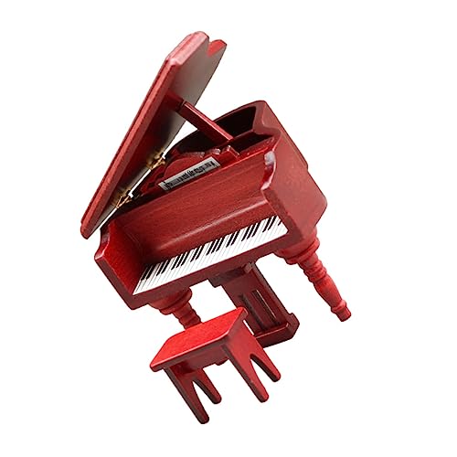 VICASKY 1 Satz Mini-Klavier Mini-Piano-Modell Puppenhaus-miniaturklavier Puppenhausklavier Miniatur-klaviermodell Miniklavier Für Puppenhaus Rot Holz von VICASKY