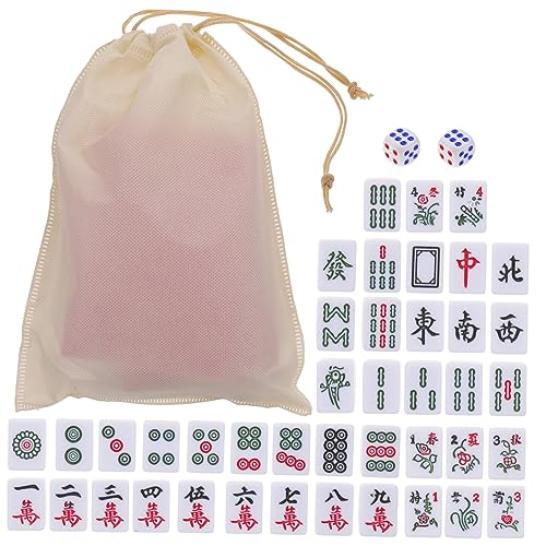 VICASKY 1 Satz Mini-Mahjong Mahjong Spiele Mahjong Game Traditionelle chinesische Mahjong-Spiele Requisiten für Reisetischspiele Spielzeug tragbares Mahjong-Spiel chinesisches brettspiel von VICASKY