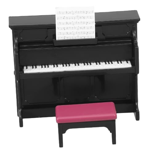 VICASKY 1 Satz Mini-Piano-Modell sammlerstücke Klavier Puppenhaus Szene DIY Zubehör planen winziges Hausklavier Miniatur-Hockermodell Miniatur-Musikinstrument Abs Black von VICASKY