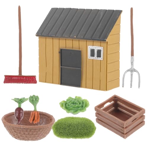 VICASKY 1 Satz Mini-bauernhaus Mini-landwirtschaftsgeräte Miniaturen Mini-gartenmodelle Figuren Miniatur-bauernhaus Requisiten Für Die Mini-gartenlandschaft Plastik von VICASKY