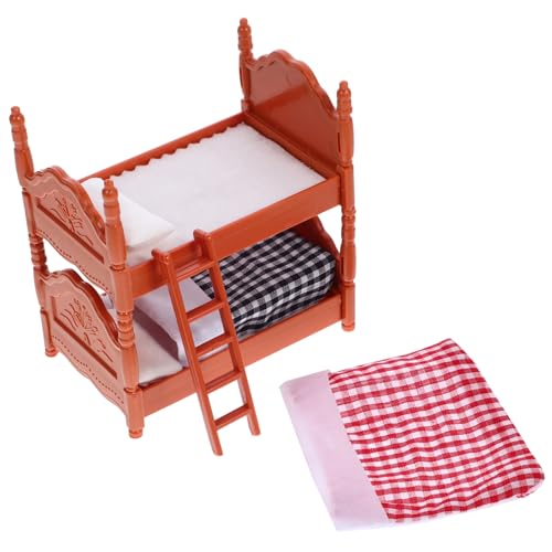 VICASKY 1 Satz Mini-etagenbett Etagenbett Für Puppen Mini-doppelbetten Puppenwagen Miniatur-etagenbett Mini-hausbedarf Puppenstubenbett Modell Mini-hausbett Puppenhaus Etagenbett Abs von VICASKY