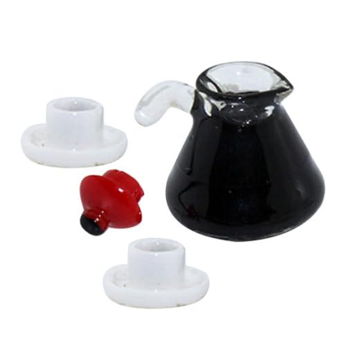 VICASKY 1 Satz Mini-kaffeekanne Puppenhaus-kaffeetasse Modell Kaffeemaschine Mini-teebecher Puppenstubenkaffeemaschine Miniatur- Puppenhaus-teetasse Teebecher Miniatur Harz von VICASKY