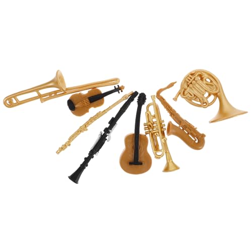 VICASKY 1 Satz Musikinstrumentenset Mini-Instrument Für Den Landschaftsbau Miniatur-geigenmodell Mini-hausversorgung Realistische Mini-hausdekoration Saxophon-partydekorationen Plastik von VICASKY